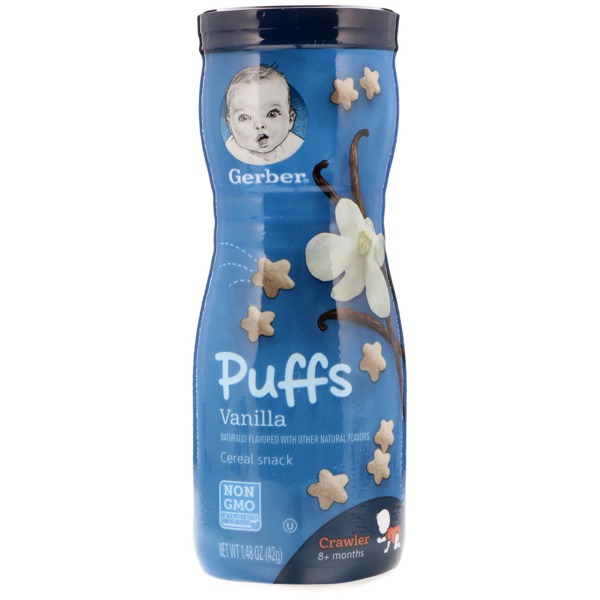 Gerber Puffs Cereal Snack Vanilla 8+ Months 1Source