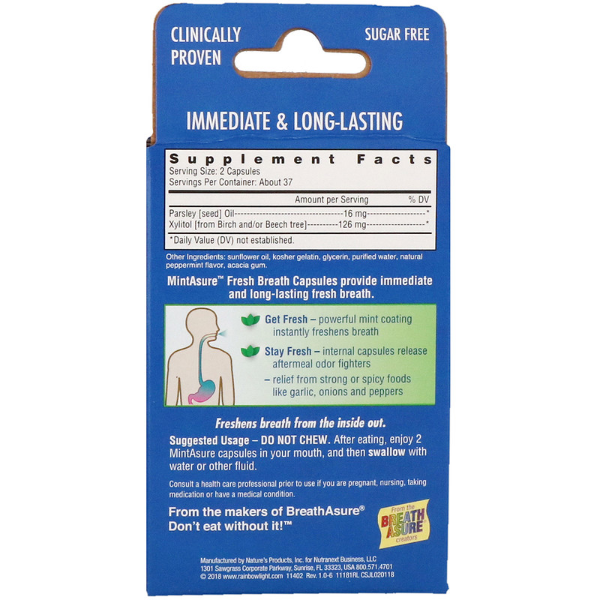 Rainbow Light Mint Asure Fresh Breath Capsules 1Source