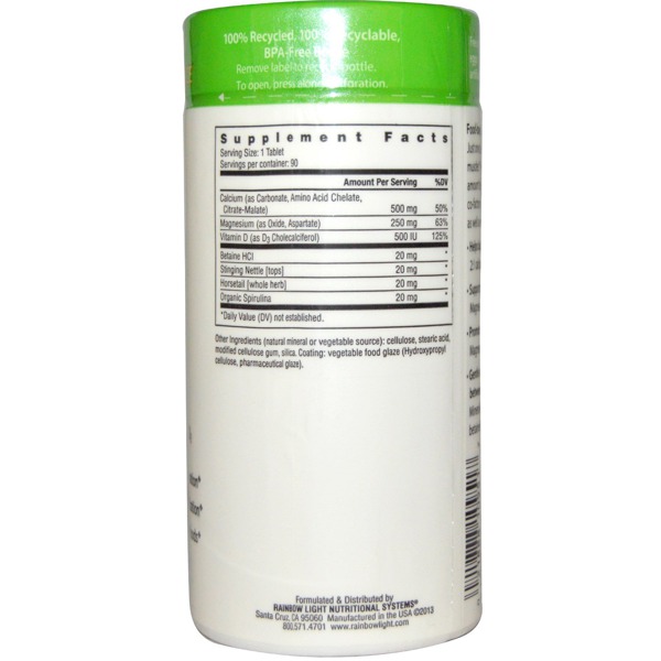 Rainbow Light FoodBased Calcium With Magnesium & Vitamin D3 1Source