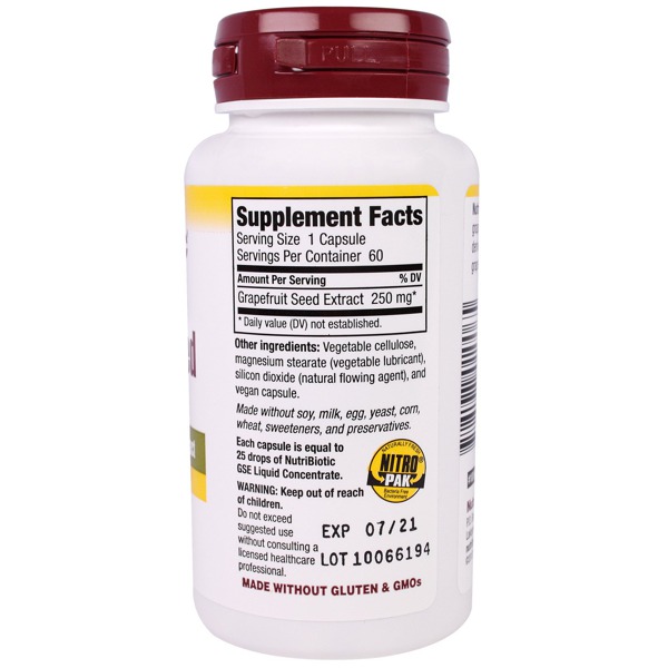 Nutribiotic Grapefruit Seed Extract 250 Mg 1Source