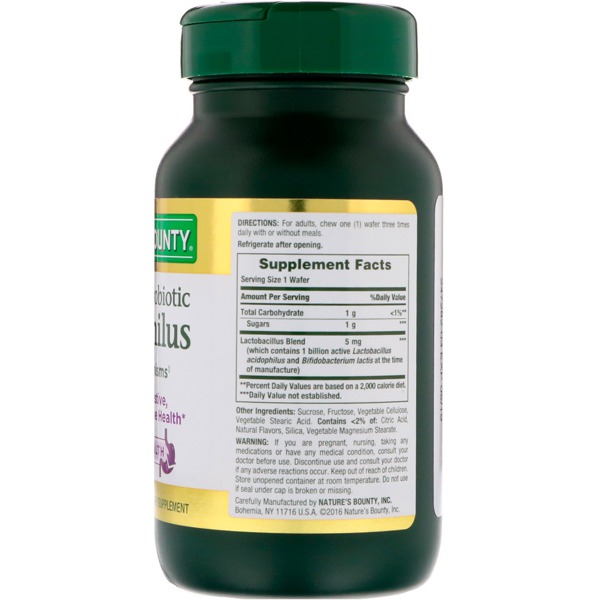 Nature'S Bounty Chewable Probiotic Acidophilus Natural Strawberry Flavor 1Source