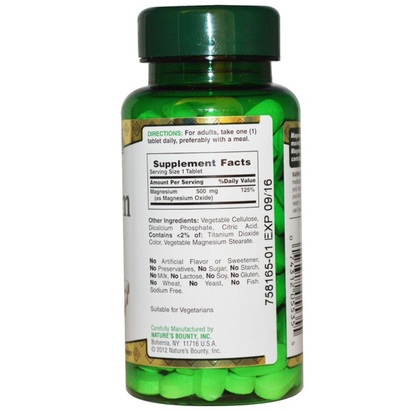 Nature'S Bounty Magnesium High Potency 500 Mg 1Source