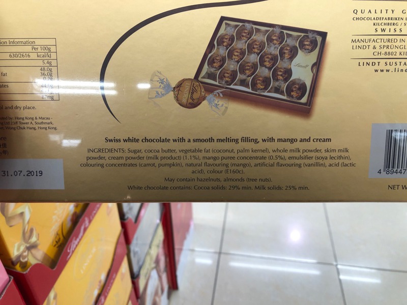 Lindt Lindor Swiss White Chocolate With A Smooth Melting Filling With Mango And Cream 1Source