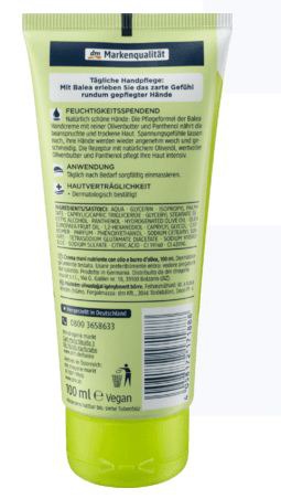 balea hand cream olive