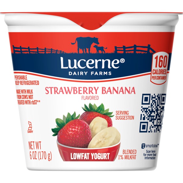 Lucerne Dairy Farms Strawberry Banana Flavored Lowfat Yogurt 1Source