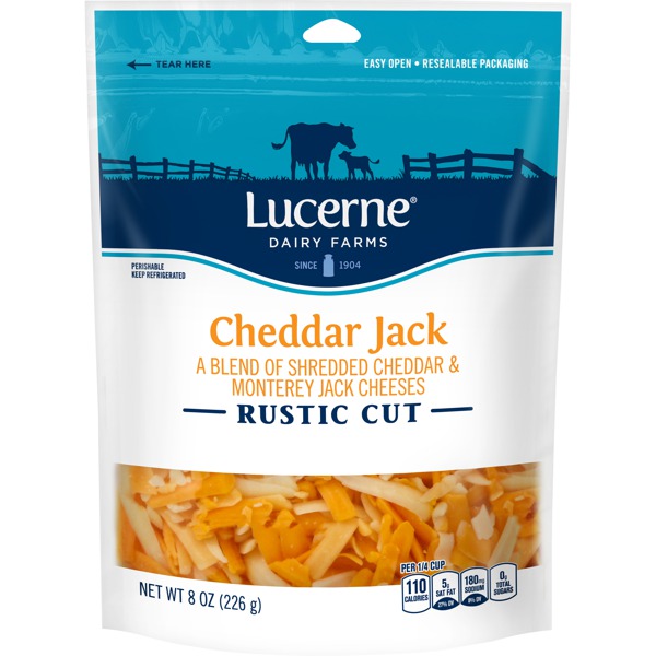 Lucerne RUSTIC CUT A BLEND OF SHREDDED CHEDDAR & MONTEREY JACK CHEESES 1Source