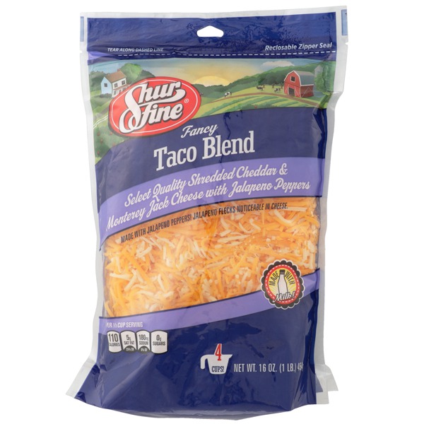 Shurfine SHREDDED CHEDDAR & MONTEREY JACK CHEESE WITH JALAPENO PEPPERS