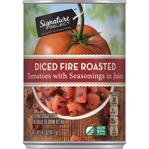 Signature Select DICED FIRE ROASTED TOMATOES WITH SEASONINGS IN JUICE
