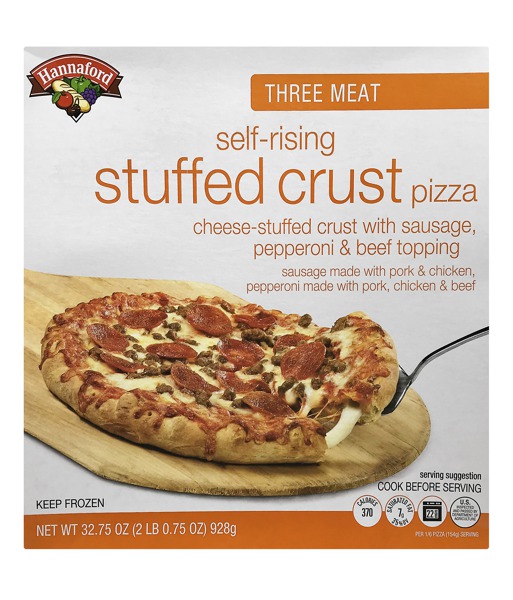 Hannaford SelfRising Stuffed Crust Pizza Three Meat 1Source