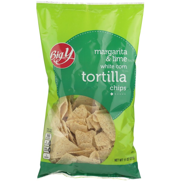 Big Y MARGARITA & LIME WHITE CORN TORTILLA CHIPS 1Source