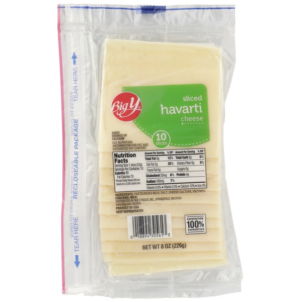 Big Y SLICED HAVARTI CHEESE 1Source