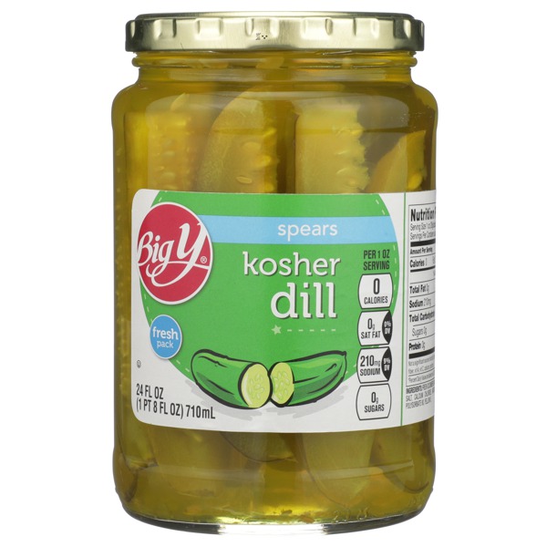 Big Y KOSHER DILL SPEARS PICKLES 1Source