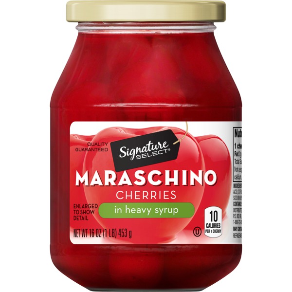 Signature Select MARASCHINO CHERRIES IN HEAVY SYRUP 1Source