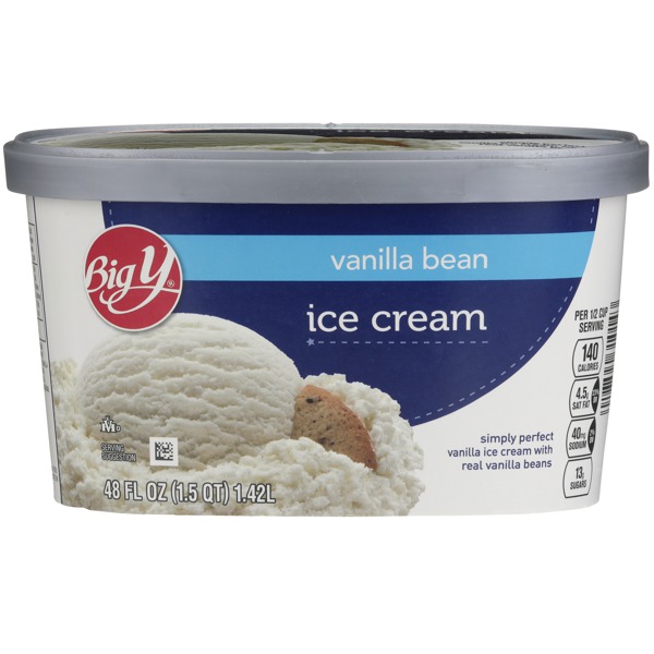 Big Y SIMPLY PERFECT VANILLA ICE CREAM WITH REAL VANILLA BEANS 1Source