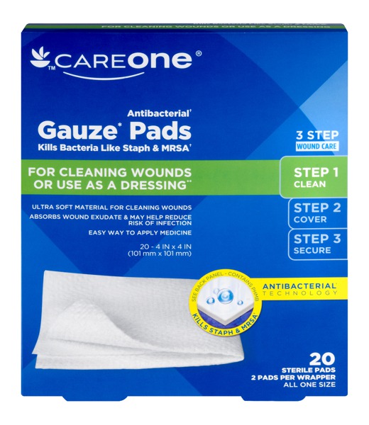 Careone Antibacterial Gauze Pads 20 CT 1Source