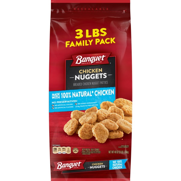 Banquet BREADED CHICKEN NUGGET PATTIES 1Source