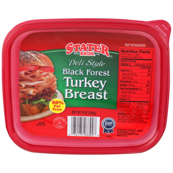 Stater Bros. Deli Style Black Forest Turkey Breast 1Source