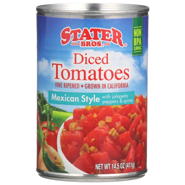 Stater Bros. Mexican Style With Jalapeno Peppers & Spices Diced Tomatoes 1Source