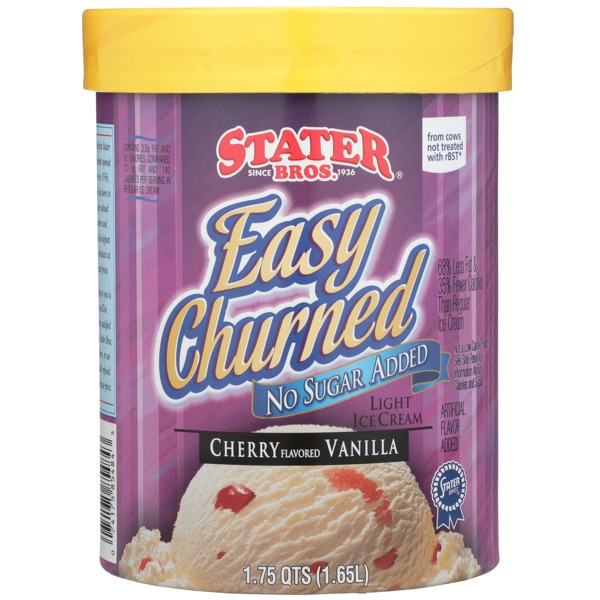 Stater Bros. Easy Churned Cherry Flavored Vanilla Light Ice Cream 1Source
