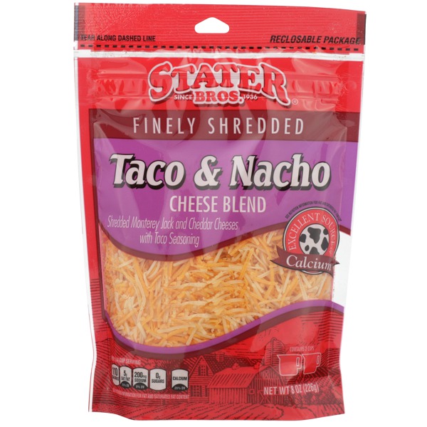 Stater Bros. Finely Shredded Taco & Nacho Cheese Blend 1Source