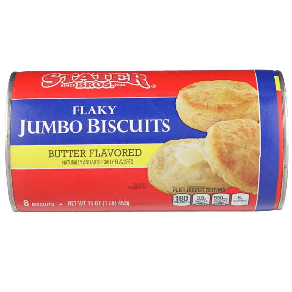 Stater Bros. Butter Flavored Flaky Jumbo Biscuits 1Source