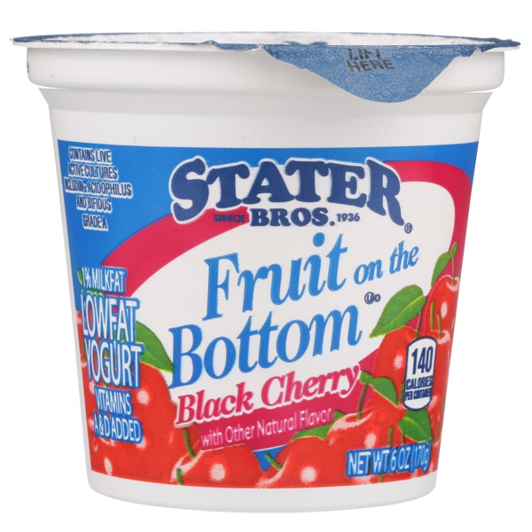 Stater Bros. Black Cherry Fruit On The Bottom Lowfat Yogurt 1Source