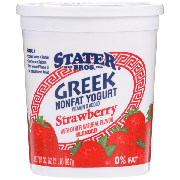 Stater Bros. Strawberry Blended Greek Nonfat Yogurt 1Source