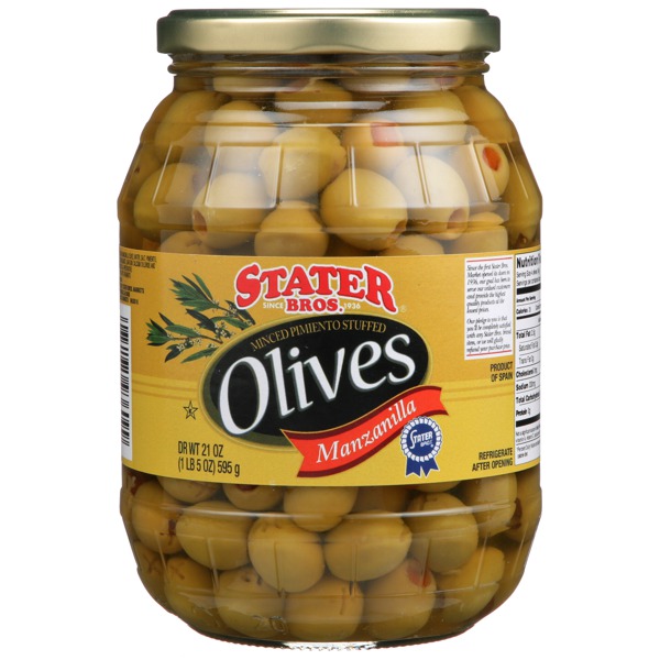 Stater Bros. Manzanilla Minced Pimiento Stuffed Olives 1Source