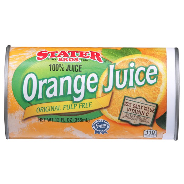 Stater Bros. Original Pulp Free 100 Orange Juice Frozen Concentrate 1Source