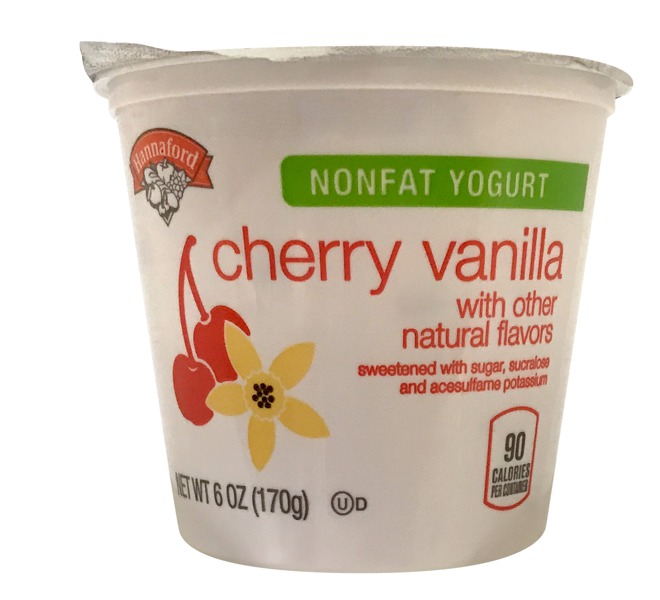 Hannaford Nonfat Yogurt Cherry Vanilla 1Source