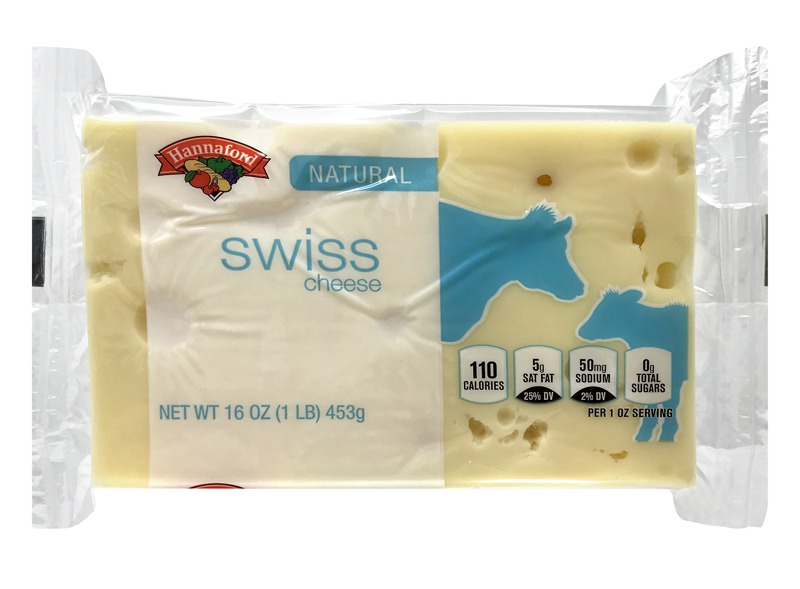 Hannaford Natural Swiss Cheese 1Source