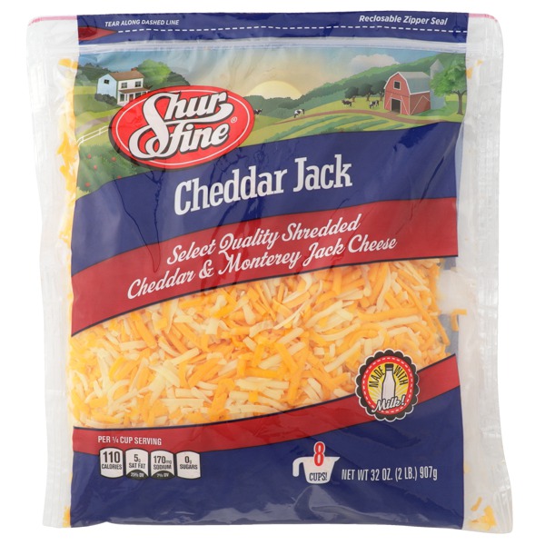 Shurfine SHREDDED CHEDDAR & MONTEREY JACK CHEESE 1Source