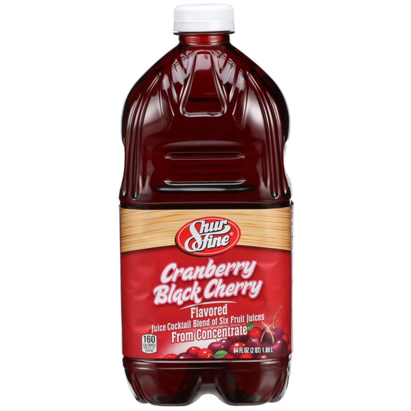 CRANBERRY BLACK CHERRY FLAVORED JUICE COCKTAIL BLEND OF SIX FRUIT