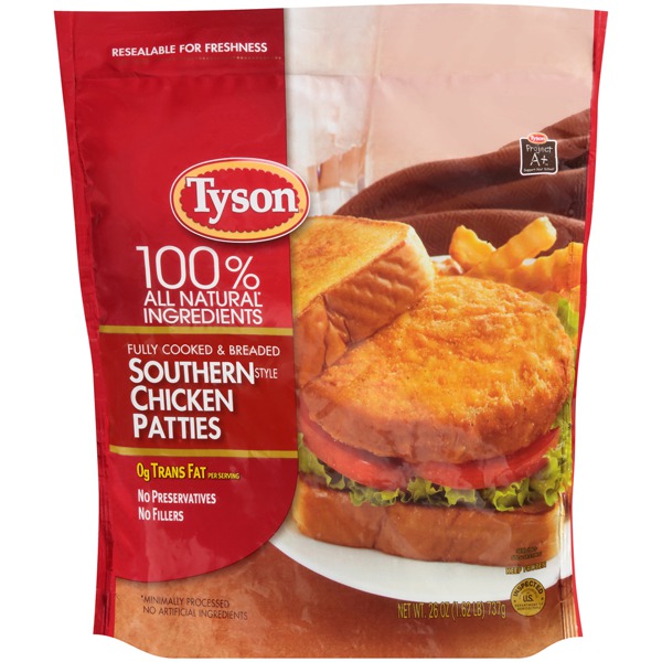 Tyson® Fully Cooked Southern Style Chicken Patties (Frozen) 1Source