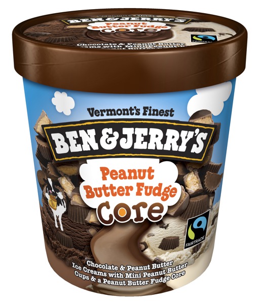 Chocolate & Peanut Butter Ice Creams With Mini Peanut Butter Cups & A