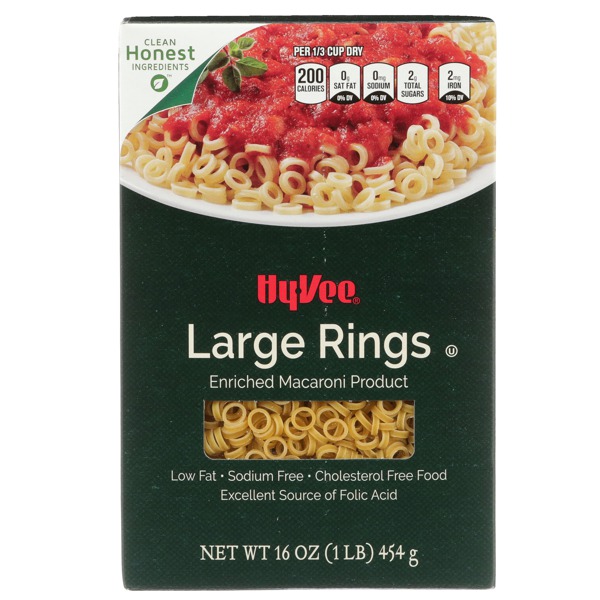 HyVee ENRICHED MACARONI PRODUCT LARGE RINGS 1Source