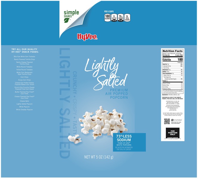 HyVee LIGHTLY SALTED PREMIUM AIR POPPED WHITE POPCORN 1Source