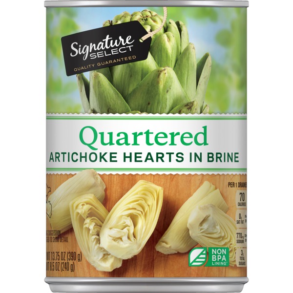 Signature Select QUARTERED ARTICHOKE HEARTS IN BRINE 1Source