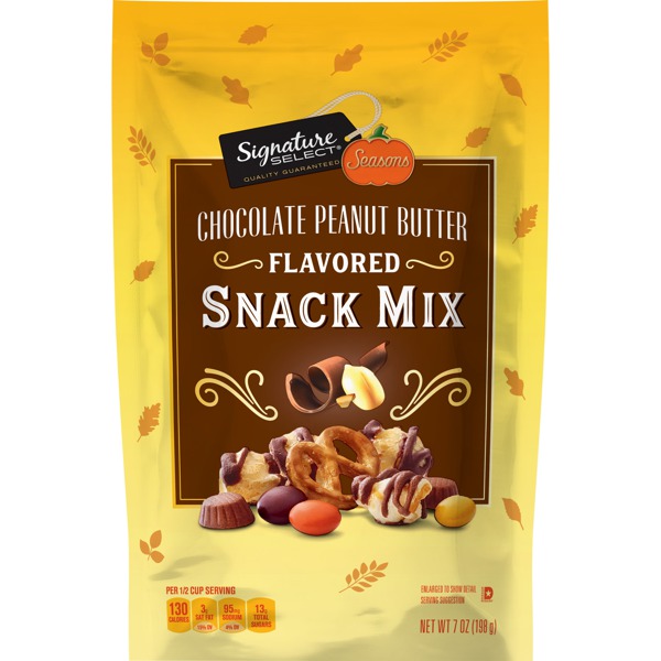Signature Select Chocolate Peanut Butter Flavored Snack Mix 1Source