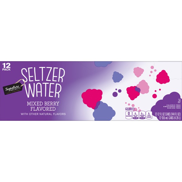 Signature Select MIXED BERRY FLAVORED SELTZER WATER 1Source