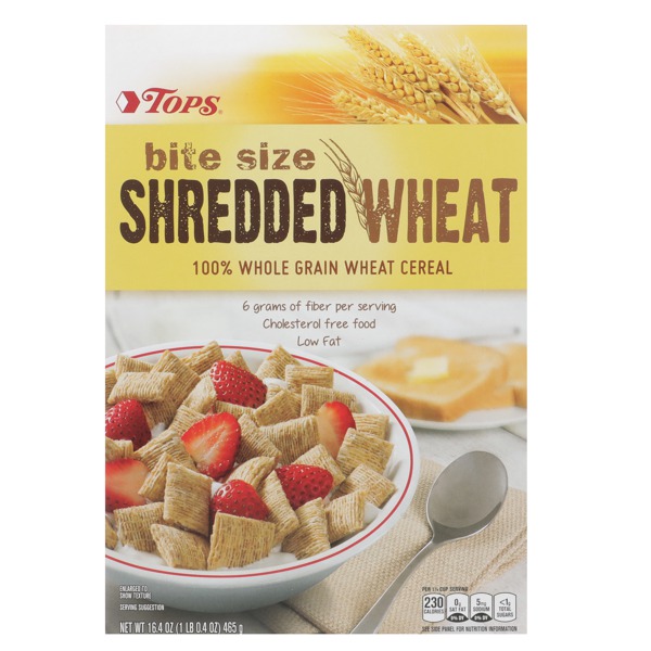 TOPS Bite Size Shredded 100 Whole Grain Wheat Cereal 1Source