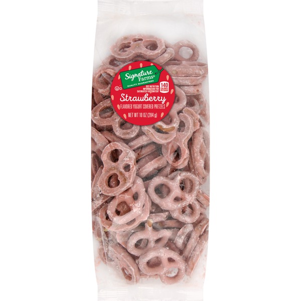 Signature Farms Strawberry Flavored Yogurt Covered Pretzels 1Source