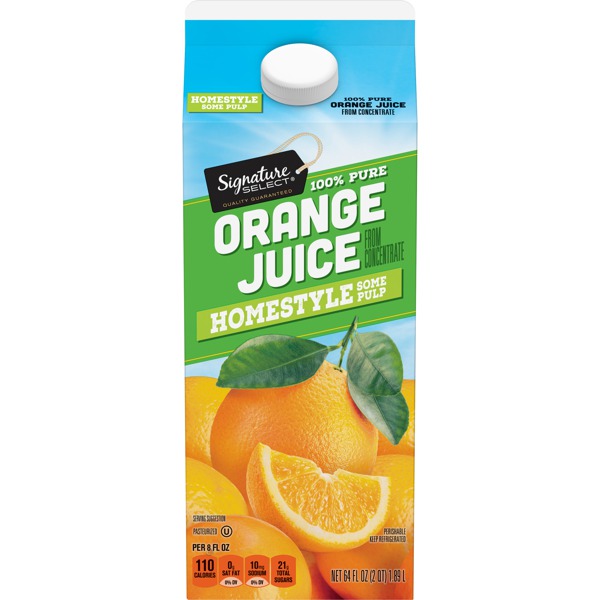Signature Select SOME PULP 100 PURE ORANGE JUICE FROM CONCENTRATE