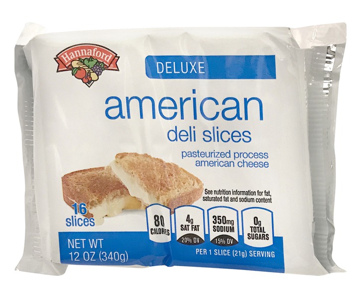 Hannaford Deluxe American Deli Cheese Slices - 1Source