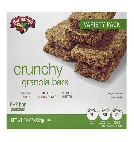 Hannaford Crunchy Granola Bars Variety Pack 1Source