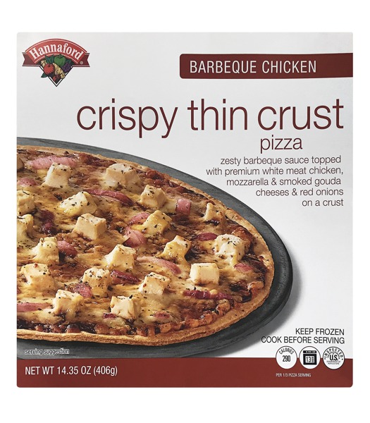 Hannaford Crispy Thin Crust Pizza Barbeque Chicken 1Source