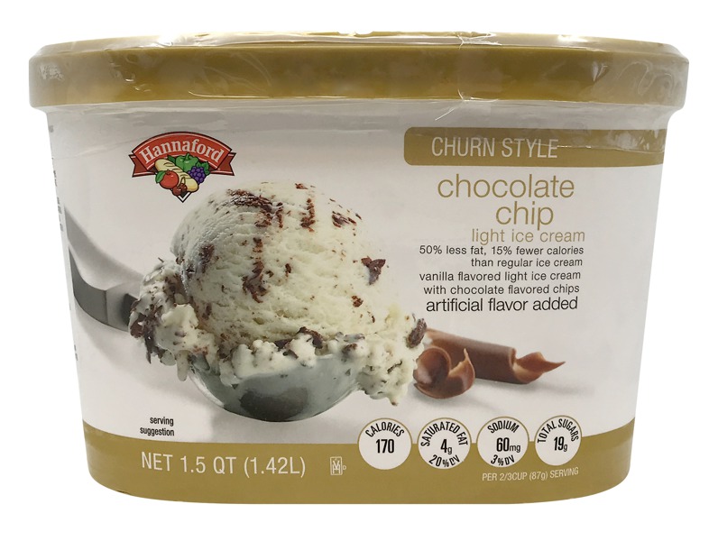 Hannaford Light Ice Cream Chocolate Chip Churn Style 1Source