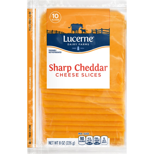 Lucerne Sharp Cheddar Cheese Slices 1Source