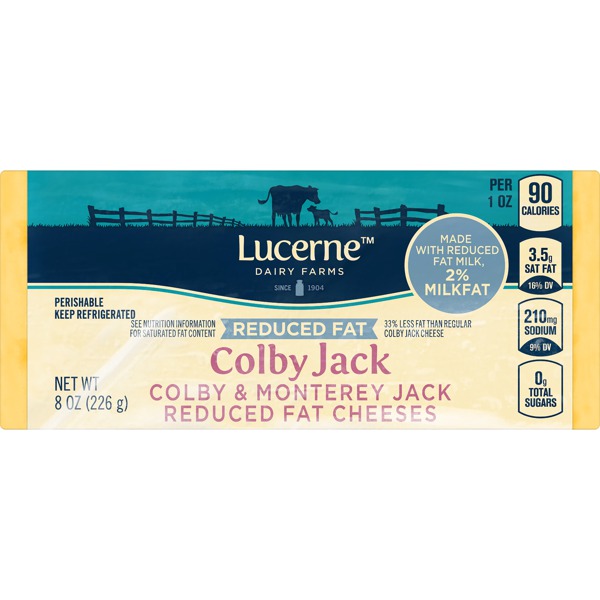Lucerne Dairy Farms COLBY & MONTEREY JACK REDUCED FAT CHEESES 1Source