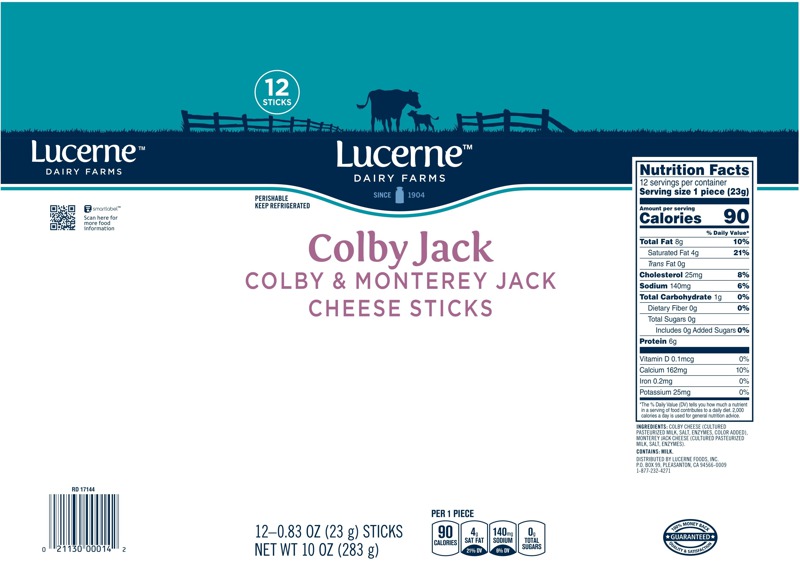 Lucerne Dairy Farms Colby Jack Colby & Monterey Jack Cheese Sticks